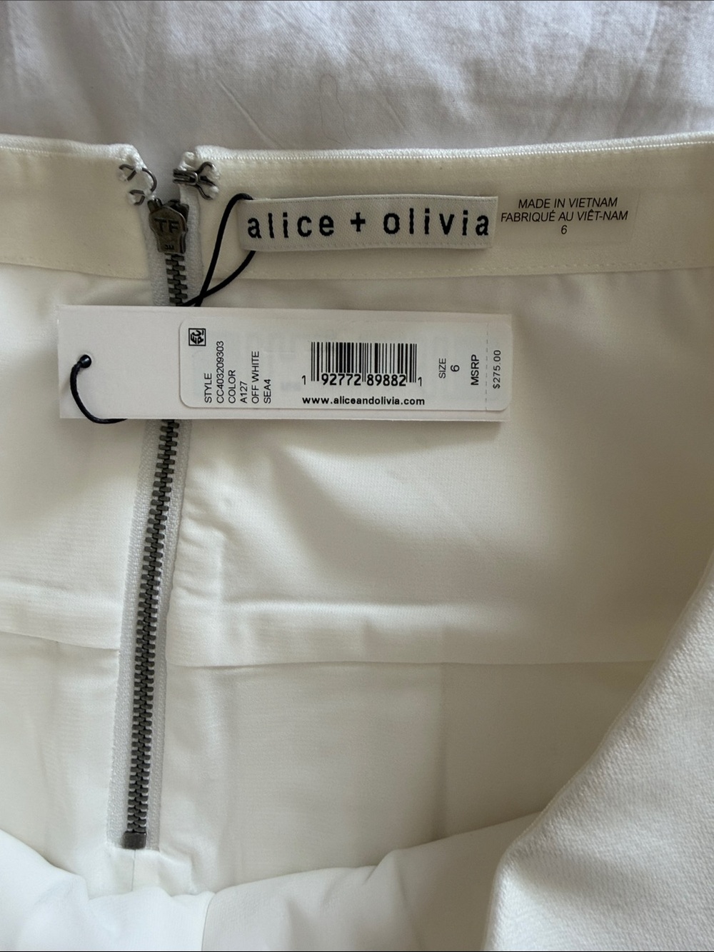 Alice + Olivia Cream Pleated Mini Skirt - Picture 2 of 4